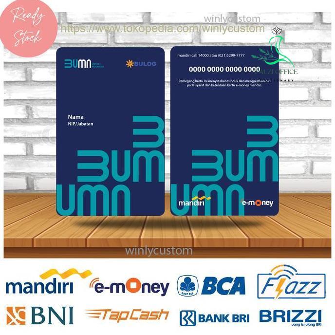 Kartu Emoney Mandiri Bca Bni Bri Id Card Bulog New Bumn - 2 Sisi