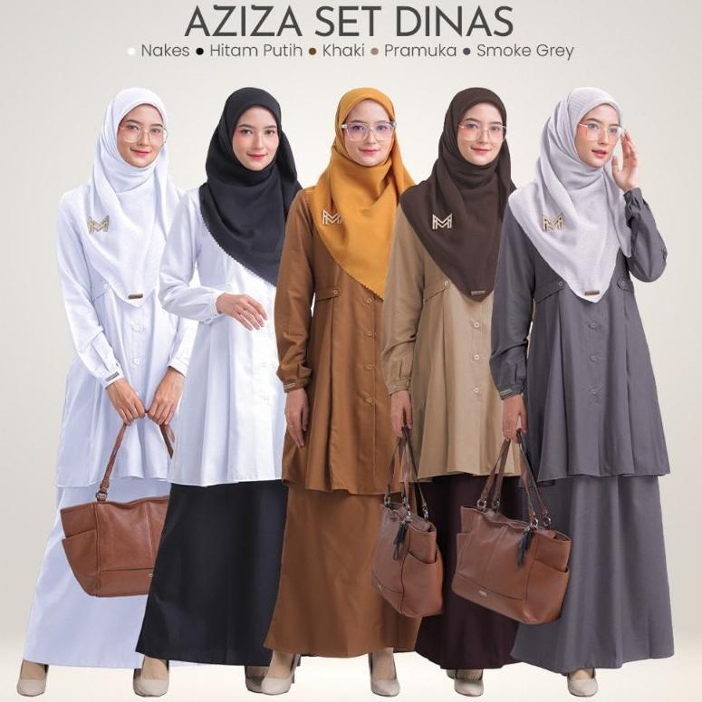 Banting Harga One Set Dinas, Aziza Set Tunik, Dinas Pdh Khaki, Baju Kerja, Tunik Rok, Seragam Pdh Pn