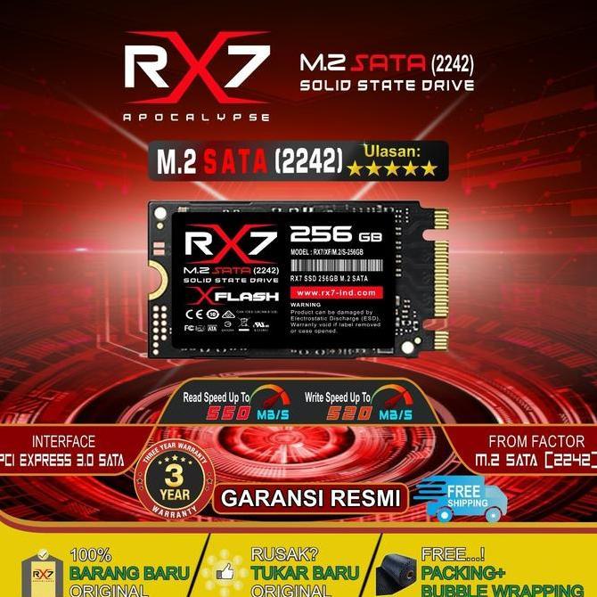 SSD RX7 M2 SATA 256GB 2242 M.2 SATA / M2SATA GARANSI RESMI 3 TAHUN