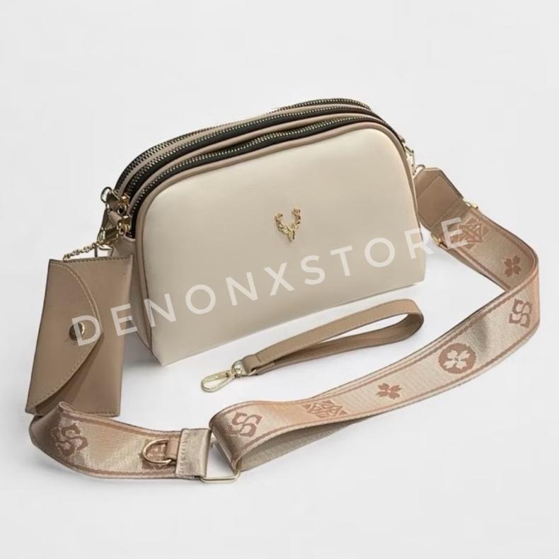 Murah  Larisa Slempang Premium - Tas Slempang Wanita 3 Ruang Simple Elegan Kekinian