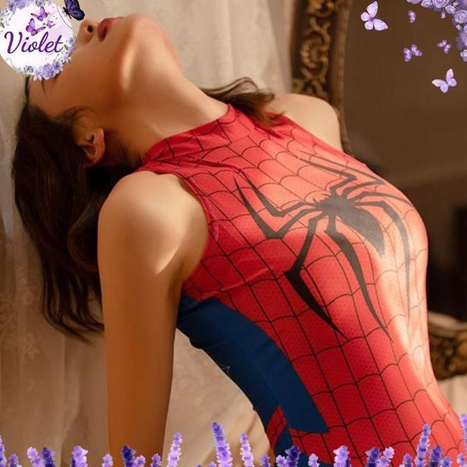 Violet Lingerie Cosplay Spiderman Costume Superhero Erotis 1280