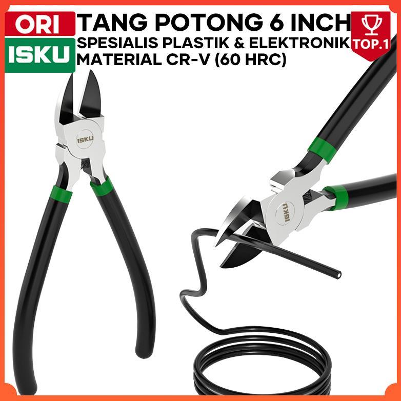 ISKU Tang Potong Kabel 6 Inch Diagonal Pliers Nippers Kawat Mikro Baja CR-V Tajam Pemotong Plastik K