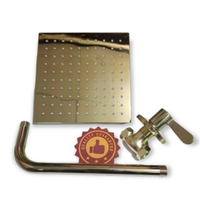 PAKET WALL SHOWER GOLD+STOP KRAN GOLD / SHOWER SETT GOLD + HEAD SHOWER