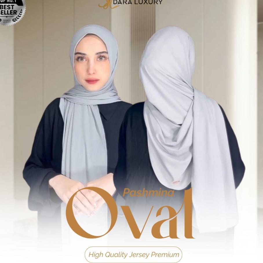 Pashmina Oval Jersey Polos |Hijab Tebal Premium Anti Licin | Jilbab Premium | Nara By Dara Luxury