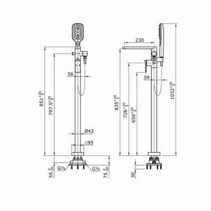 KERAN BATHUB MIXER STANDING TOTO TX 494 SX / KERAN TOTO TX494 ORIGINAL
