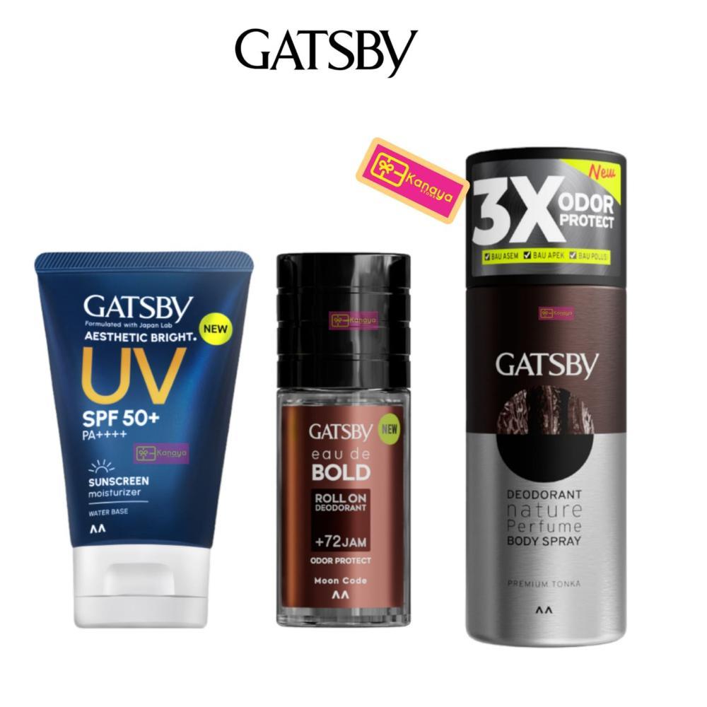 Gatsby Paket Pria Sunscreen Moisturizer  Deo Parfume 3Pcs