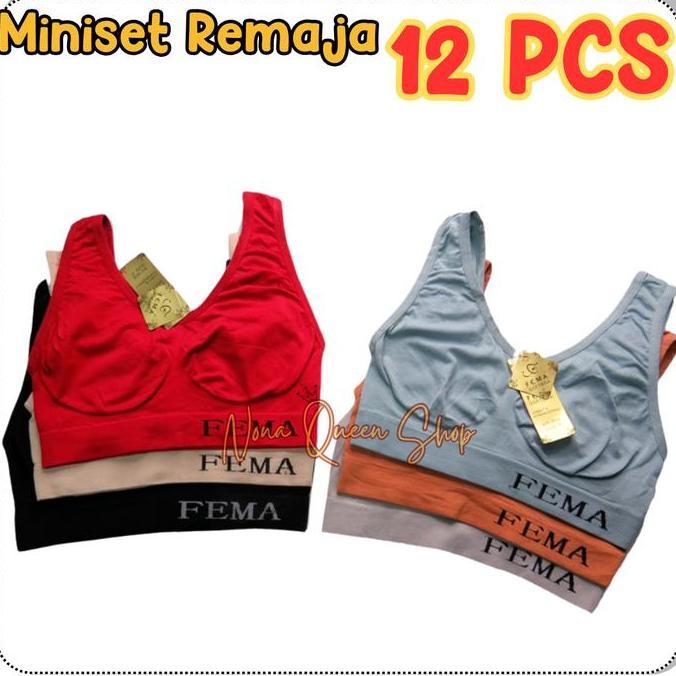 12 PCS Miniset Bra Rajut Remaja Dewasa Fema