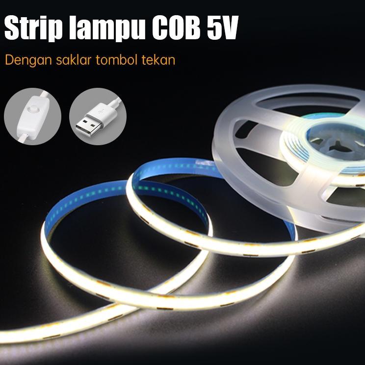 Strip Lampu Latar Belakang Tv Led Cob 5V Usb 5V Ruangan 2M 3M Putih Hangat