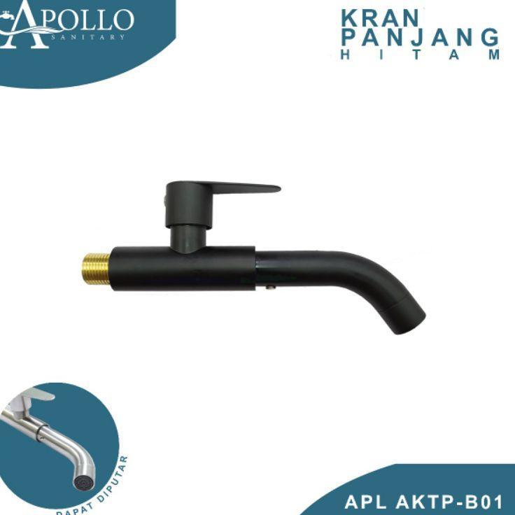 Kran Tembok Stainless Hitam Panjang 20 Cm / Kran Tembok Apollo Hitam / Kran Wudhu / Kran Sink