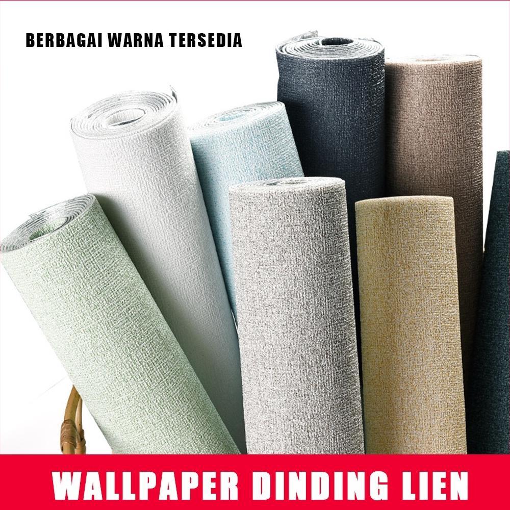 ready stock zuoshu - wallpaper linen roll wallpaper dinding dekorasi kamar wallpaper foam sticker di