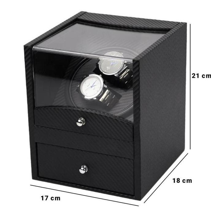 Pemutar Jam Tangan Arloji Otomatis Fiber PU Leather Watch Winder WW002