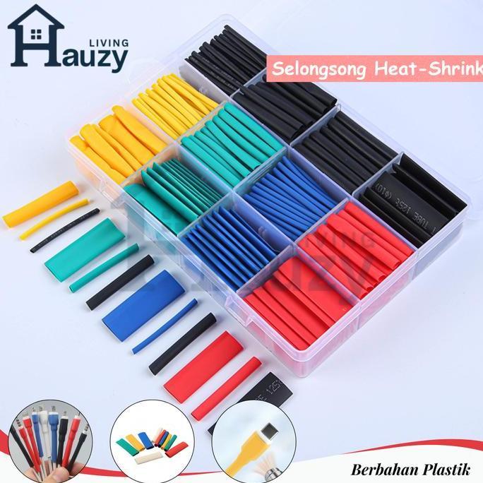 Hauzy - 560Pcs Kabel Heat Shrink Warna Pelindung Kabel Motor Mobil Elektronik Set Lengkap