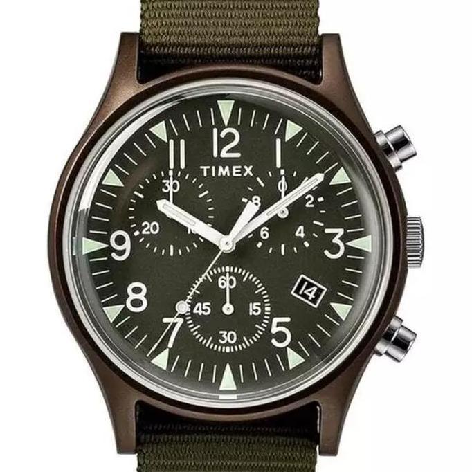 jam tangan timex mk1  Timex Mens MK1 Chronograph Watch with Fabric Strap TW2R67800