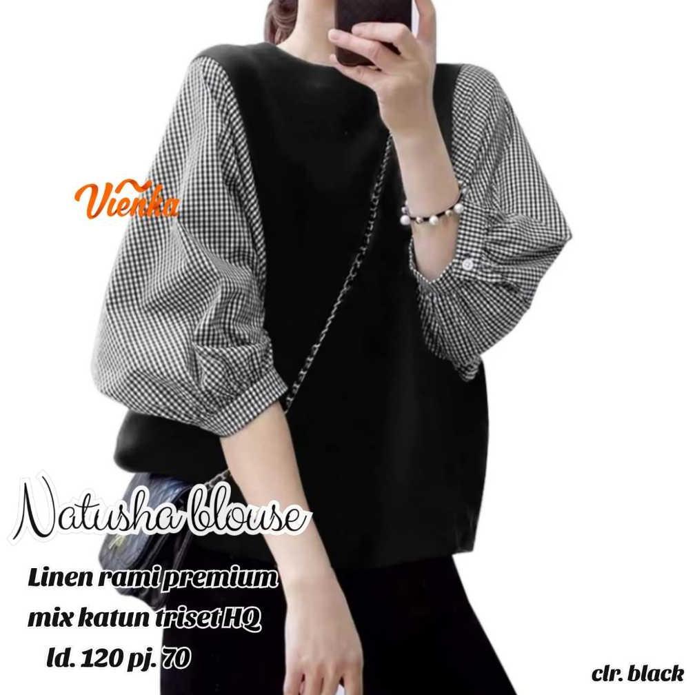 Murah  Nathusa Top Blouse Linen Jumbo Baju Atasan Blus Wanita