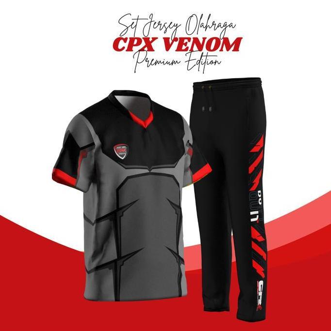 Memiaw89 - Baju Kaos Jersey Sport Setelan Celana Olahraga Running Pria Training Trackpant Set Full P