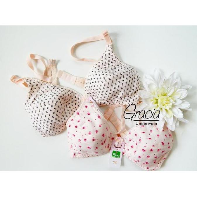 Miez- Bra / Bh Remaja Plum 236 Size 32 - 38 Bunga Motif