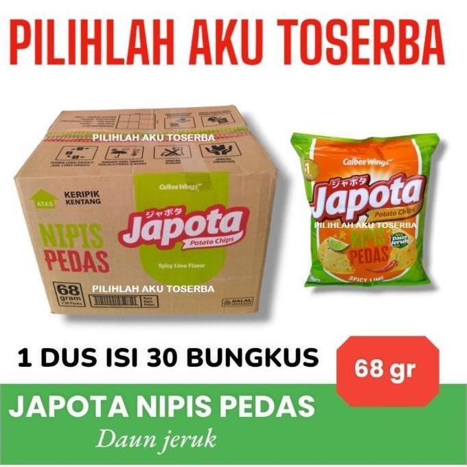 Japota Keripik Kentang Nipis Pedas 68 Gr - ( Harga 1 Dus )