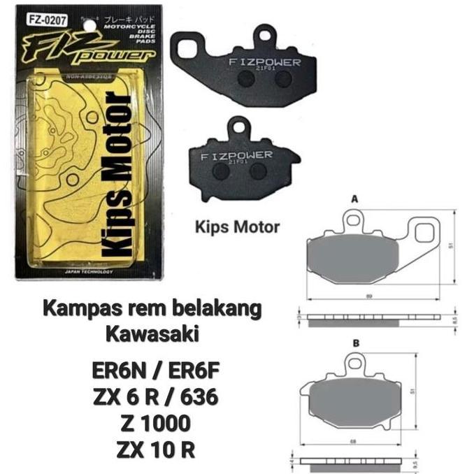 KAMPAS REM BELAKANG KAWASAKI ZX6R ER6N ER6F ZXR 600 Z1000 ZX10R TOKICO FIZ POWER FZ 0207 BEST SELLER