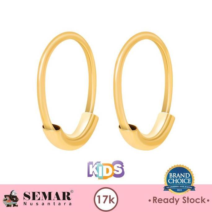 Tevanikarya - Anting Emas Baby Kawatan Polos 17K Semar Nusantara