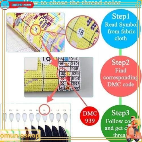 Kristik Pemandangan Indah Set Embroidery Craft Set Complete - Kerajinan Menyulam Set Lengkap Kristik