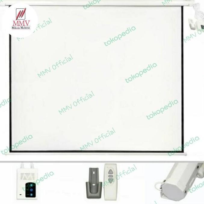 Layar Motorize 84 Inch / Screen Projector
