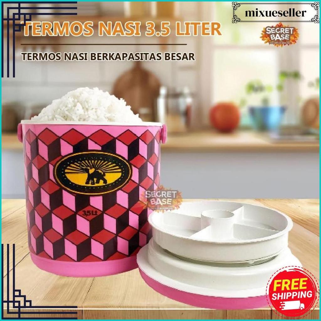 Termos Nasi 3,5 Liter - Termos Es Batu Tahan Lama / Rice Bucket / Tempat Nasi 3,5L Murah Meriah