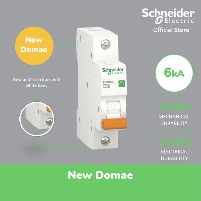 Ready MCB 10Ampere 1Phase Domae 6kA Schneider Original