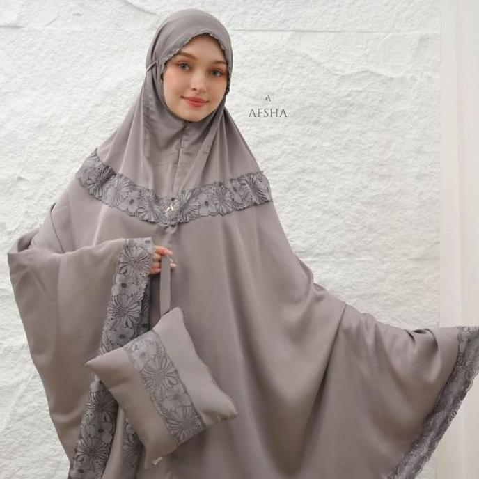 Afsha - Mukena Dewasa Shanum 2in1 Series (Free Sajadah, Pouch & Box Hampers)