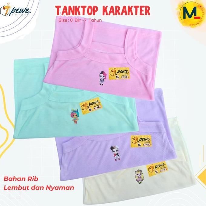 DB268 >> 6 pcs tangtop anak perempuan 4 tahun perempuan / kaos dalam anak perempuan bahan halus / te