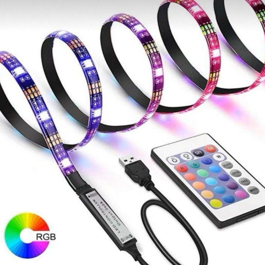 Cod Lampu Led Strip 5050 Colok Usb 5 Volt Rgb Remote