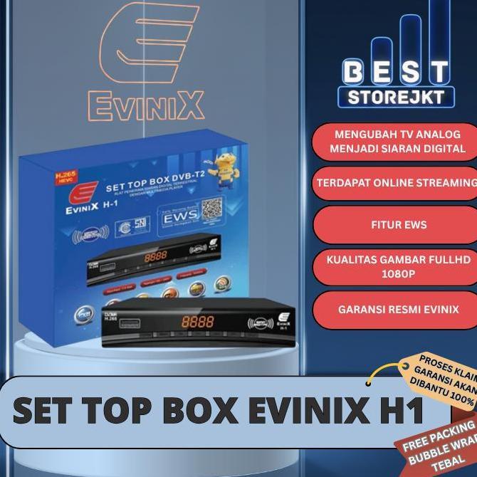 SET TOP BOX TV DIGITAL EVINIX H1 DVB T2 HD EWS / SET TOP BOX TV DIGITAL EVINIX H1 / ALAT TV DIGITAL 
