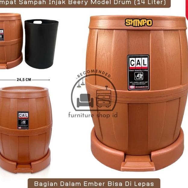 Shinpo - Tempat Sampah Injak 14 Liter Model Drum Mini - Tempat Sampah Indoor