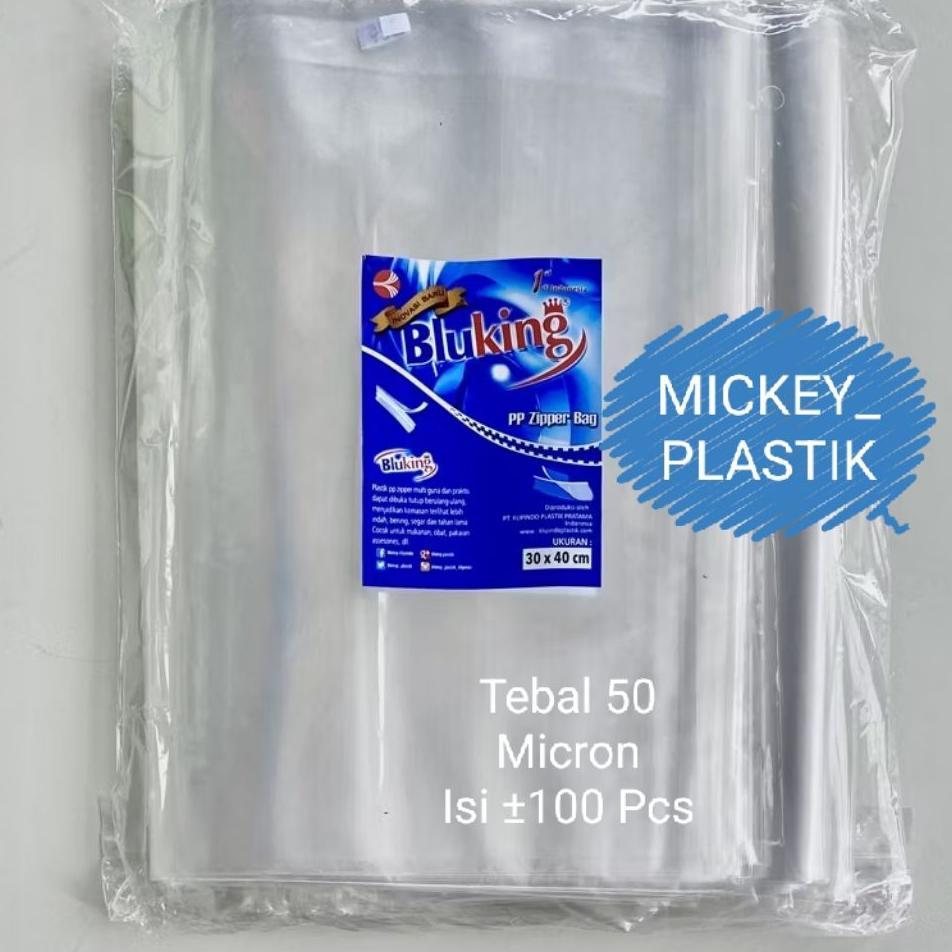 Plastik Pp Klip Bluking 30X40 Cm Tebal 50 Micron Kemasaan Snack Kacang Ziplock Zipper 30 X 40Cm Isi 