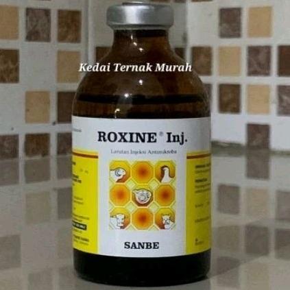 Roxine 100 Ml Injeksi Antibiotik Hewan Sapi Kambing Anjing Kucing Unggas Kerbau