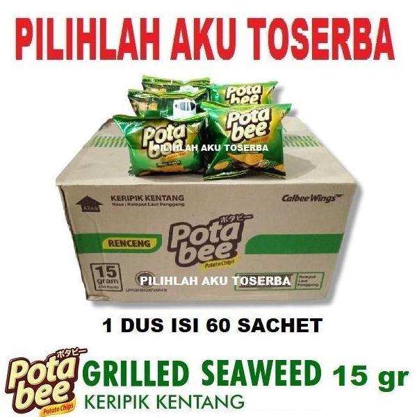 Potabee Keripik Kentang Rumput Laut / Seaweed Renceng - (Harga 1 Dus)