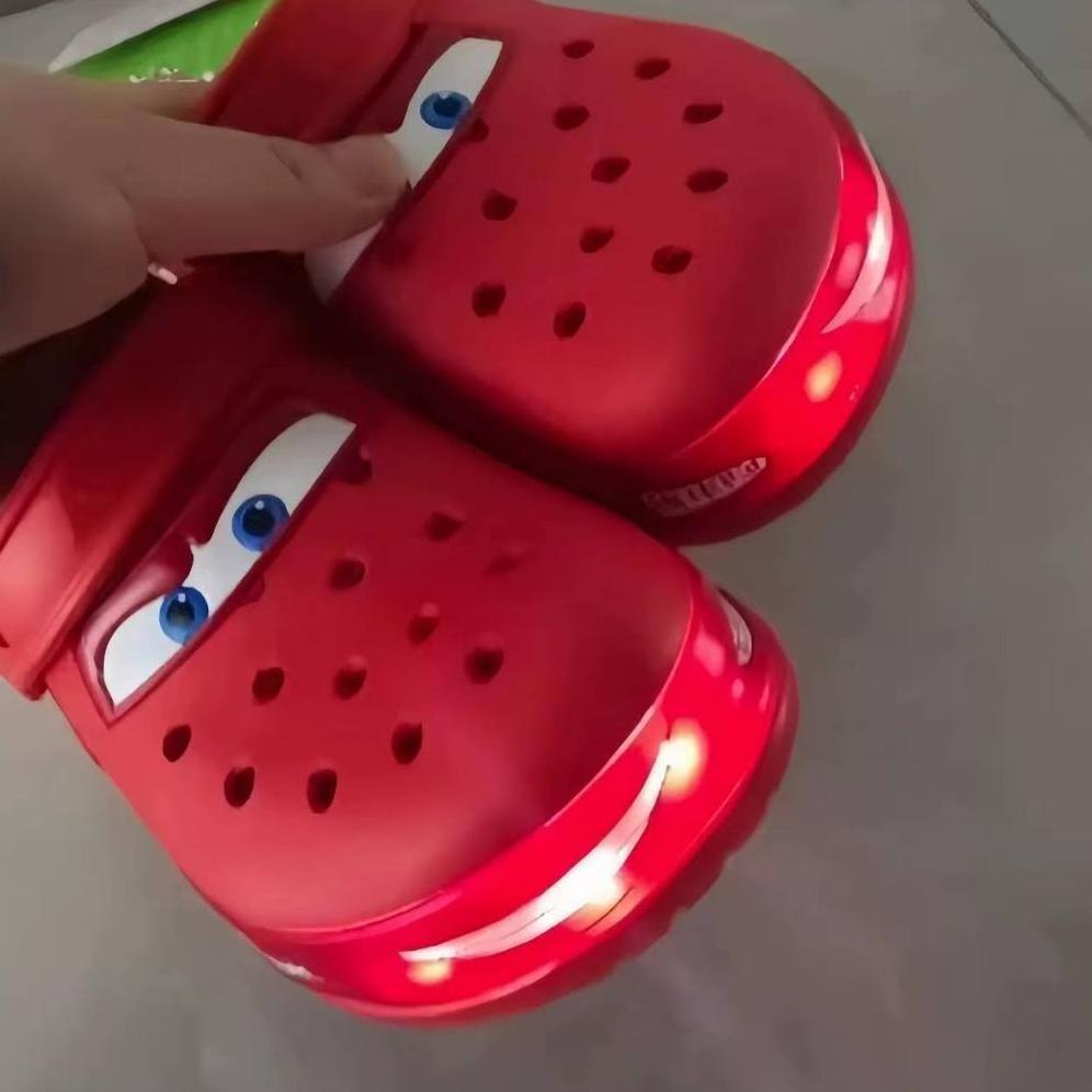 BESTPROMO Cross Mcqueen Dewasa Uniseks Sepatu Lubang Mobil anak cars mquin Red sandal anak cars anak