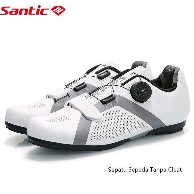 SEPATU SEPEDA LIPAT ROADBIKE MTB GRAVEL SANTIC WHITE NEW SHOES FLAT TANPA CLEAT PRIA WANITA PUTIH OR