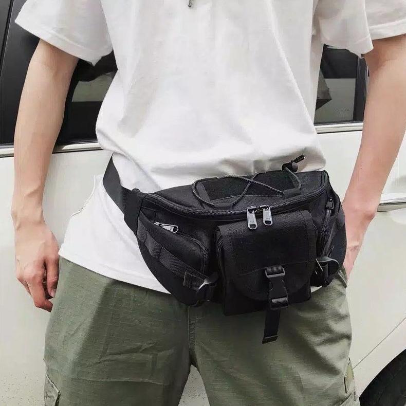 NEW TAS PINGGANG TACTICAL WAISTBAG TACTICAL TAS SELEMPANG TNI TAS BRIMOB POLISI TENTARA MILITER