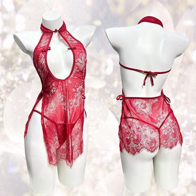 LINGERIE DRESS MEICHAN SEXY PREMIUM / BAJU TIDUR WANITA TRANSPARAN / BAJU DINAS MALAM