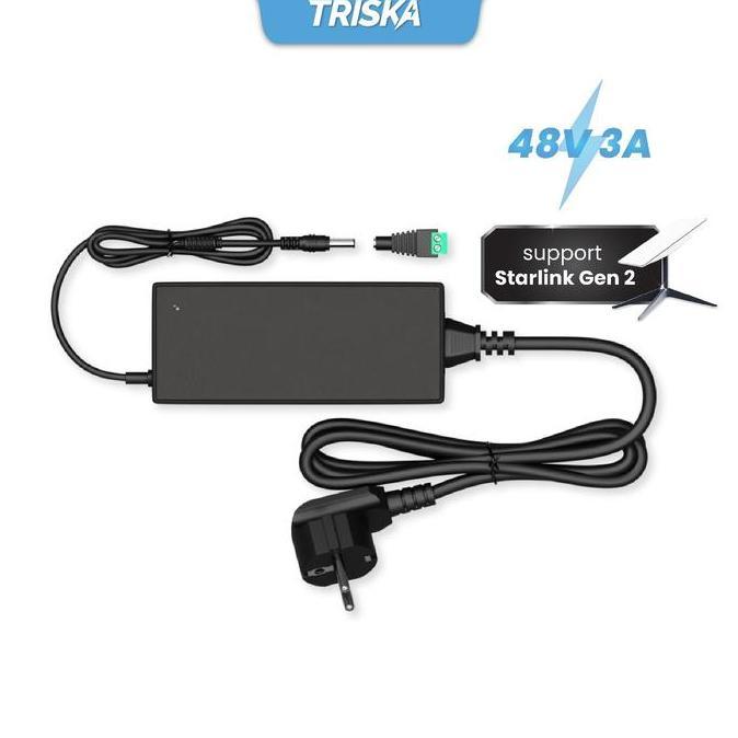 Adaptor 48V 3A Untuk Poe Yaosheng Starlink Gen 2 Originalll