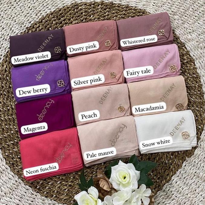 HIJAB LIZA POLOS PART 4 HITAM PUTIH BY DEENAY SIZE 115X115 CM BAHAN VOAL ULTRAFINE KERUDUNG PREMIUM 