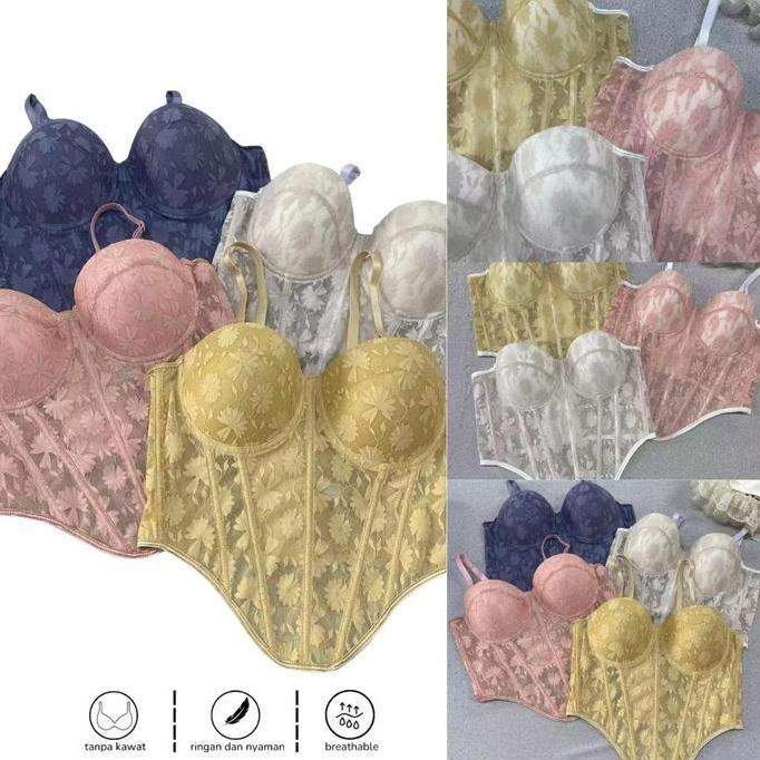 Bustier Top Sexy Lingerie Bustier Set Sexy Corset Bra Wanita