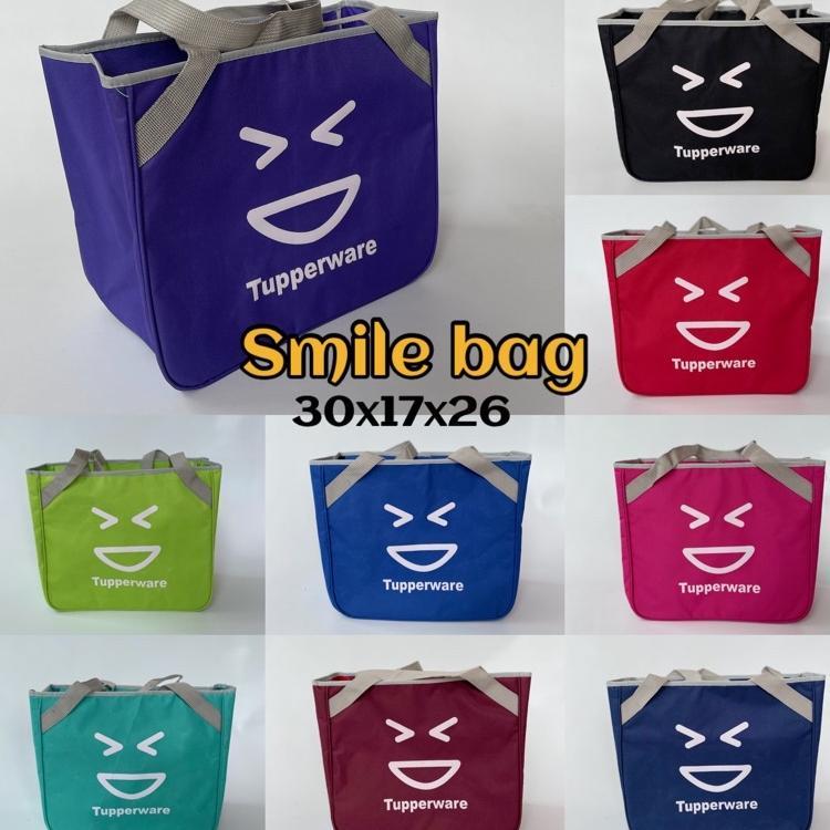 Smile Bag Tupperware// Tas Tenteng Ukuran Besar (Zipper Bunga Es)