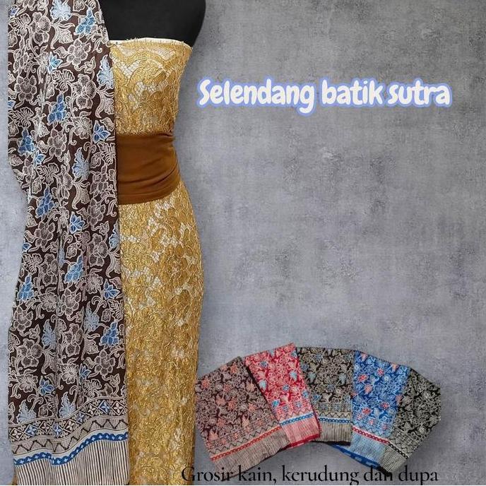 [] Selendang Sutra Batik Motif Elegan