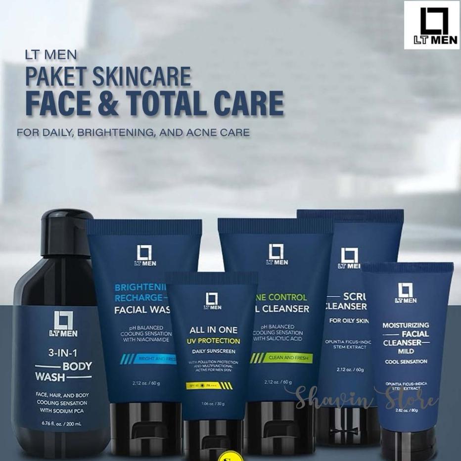 Paket Lt Men Skincare For Men - Paket Perawatan Lengkap Untuk Pria Daily Acne Brightening