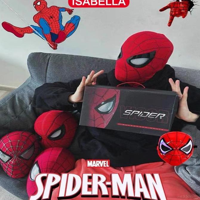 ISABELLA Bisa Berkedip Topeng Spidernnan Mask / Topeng Spidernnan Anak / Topeng Spidernnan Dewasa / 