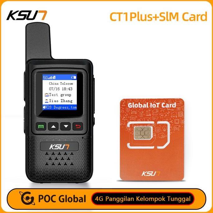 KSUN KSW WALKIE TALKIE ct1plus POC Global HT jarak jauh 1000km Termasuk kartu