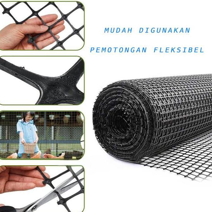 Pagar Jaring Kebun Jaring Kawat Plastik HDPE Lebar 1-1.2m jaring tanamankebun Jaring pagar ayamkebun