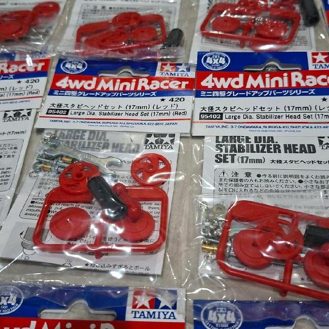Tamiya 95402 Large Dia Stabilizer Head Red - Roller Azente Super 2 Merah - Roller Baling 19mm Merah 