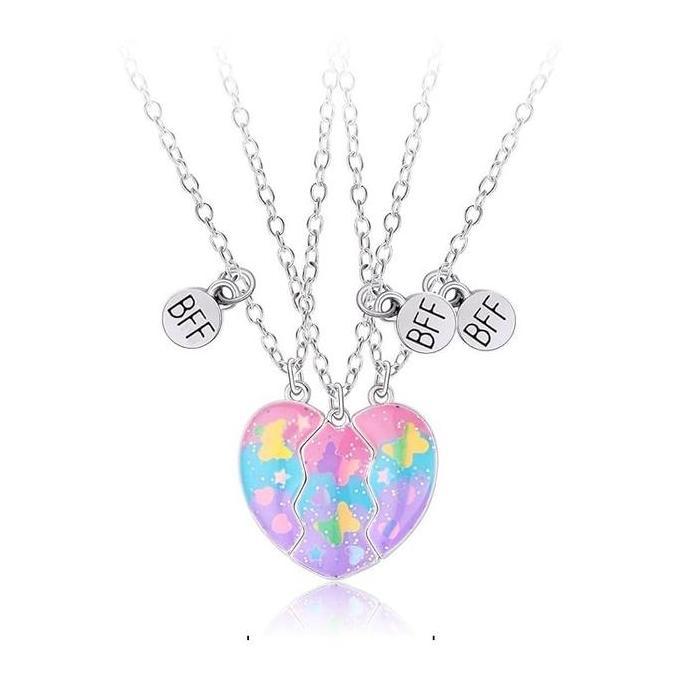 RELMARAMA 3pcs Kalung Persahabatan 3 Orang Magnet Kalung Persahabatan BFF